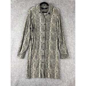 Norma Kamali Shirtdress Womens XXL Snakeskin Print Long Sleeve Jersey Stretch